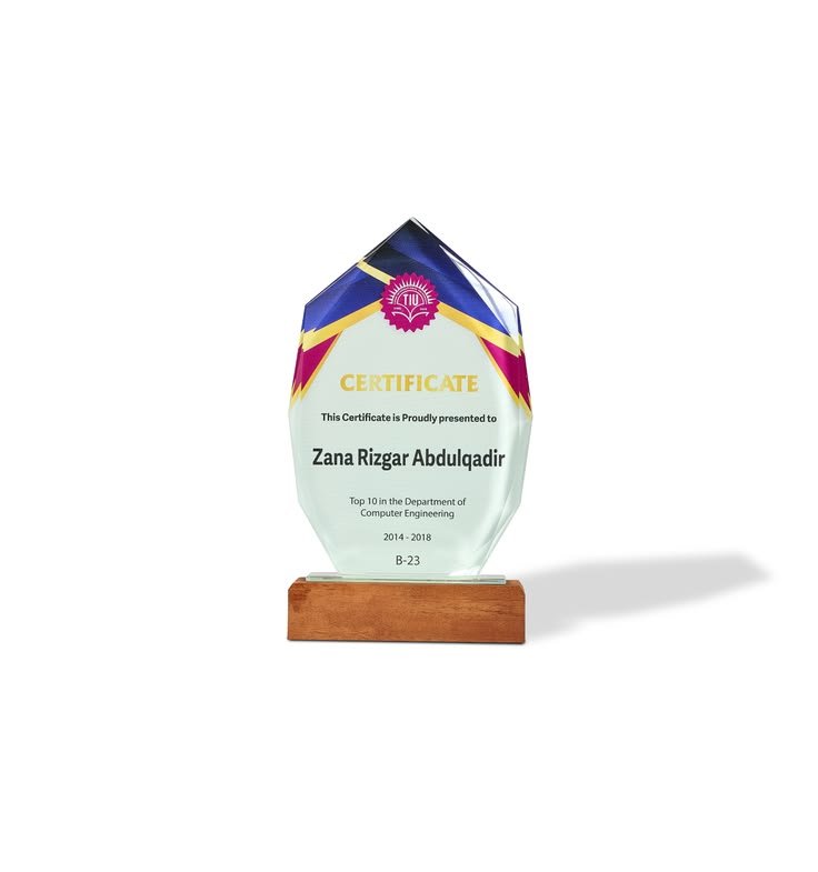 Crystal Plaque Award B-23